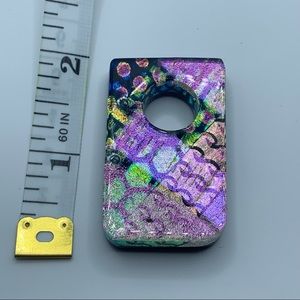 art glass vintage retangular pendant Iridescent Multicolored Home Studio